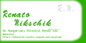 renato mikschik business card